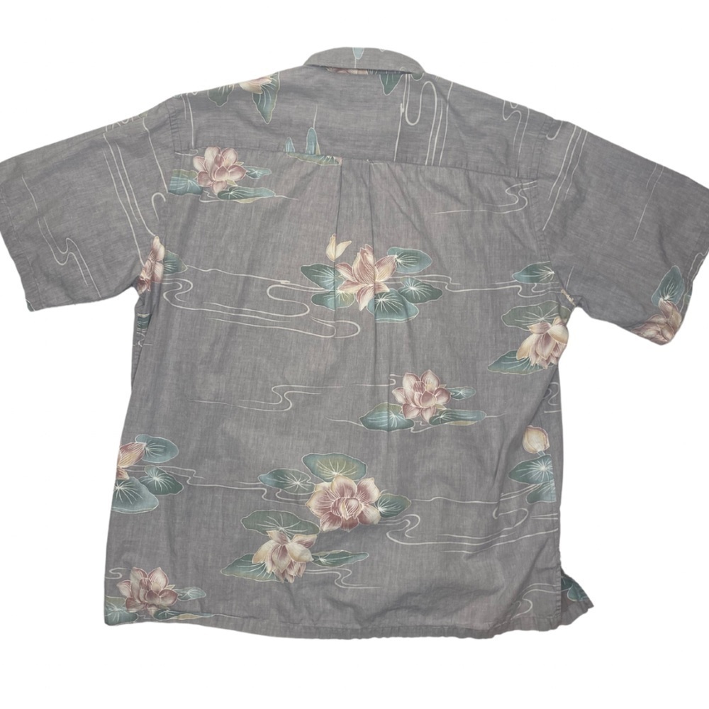 Cooke Street Reverse Fade Gray Hawaiian Button Up Shirt XL - Picture 2 of 7